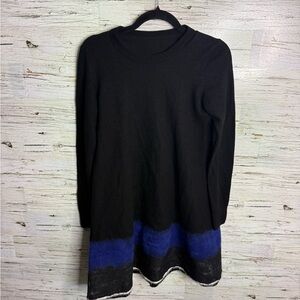 Proenza Schouler dress long sleeve blue black wool silk size xs oversized